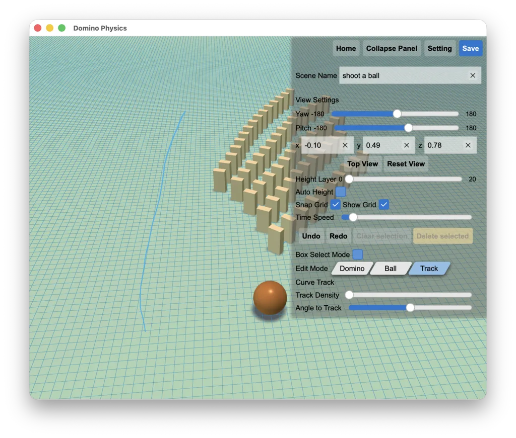 Track: draw a curve, tiles line up