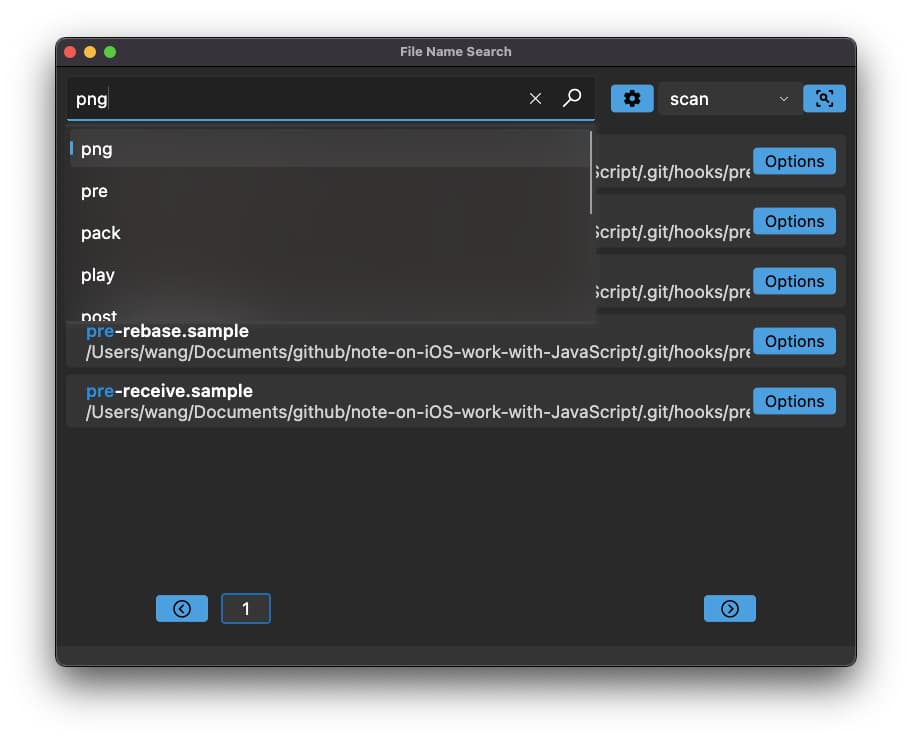 4. Search files