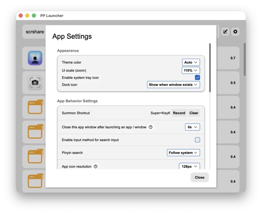 6. Appearance & behavior settings